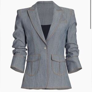 Cinq a Sept Louisa gathered sleeve jacket blazer 0